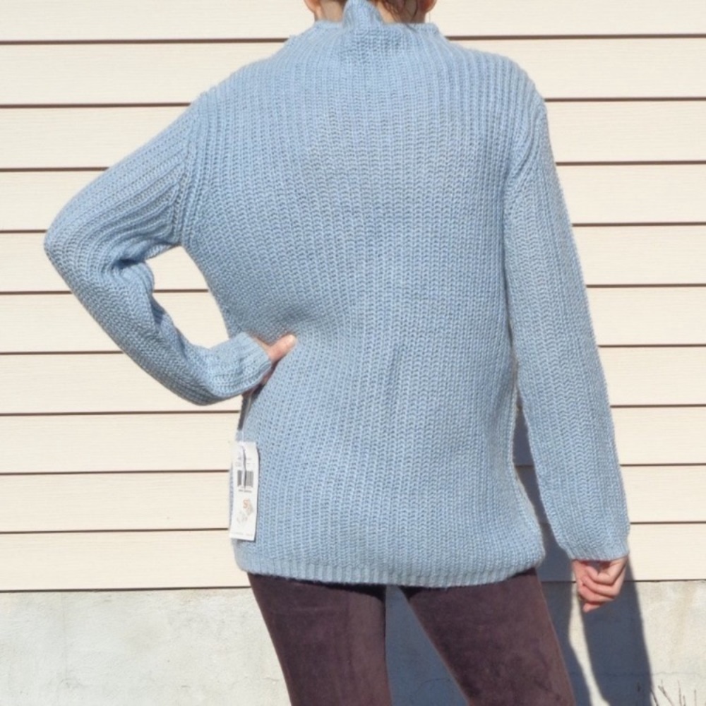 Y2K Vintage pastel blue pullover sweater 6% wool 5% mohair - Picture 6 of 17